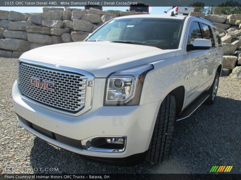 White Diamond Tricoat / Denali Cocoa/Shale 2015 GMC Yukon Denali 4WD