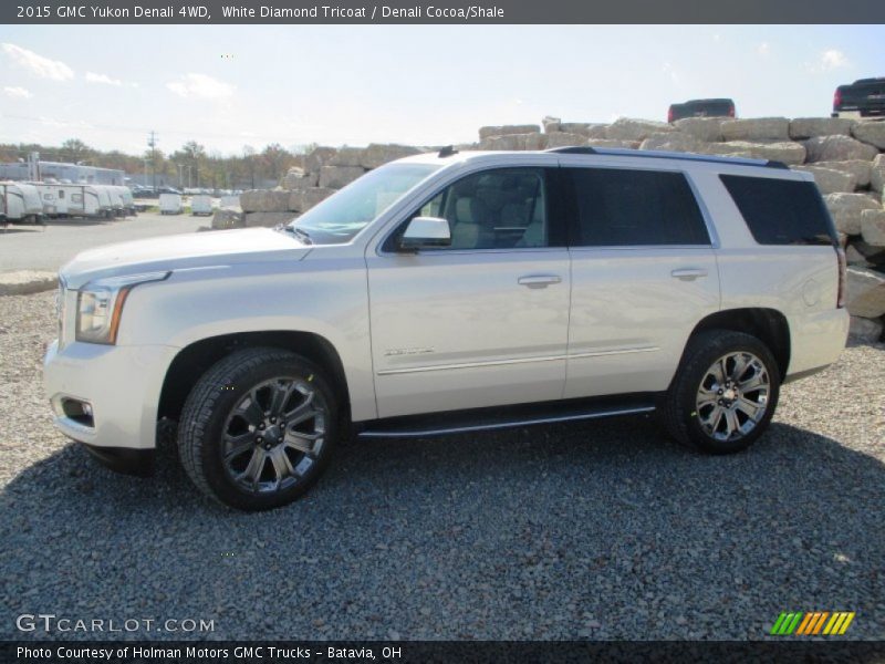 White Diamond Tricoat / Denali Cocoa/Shale 2015 GMC Yukon Denali 4WD