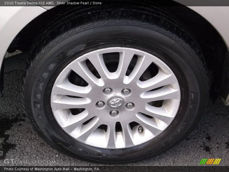 Silver Shadow Pearl / Stone 2010 Toyota Sienna XLE AWD
