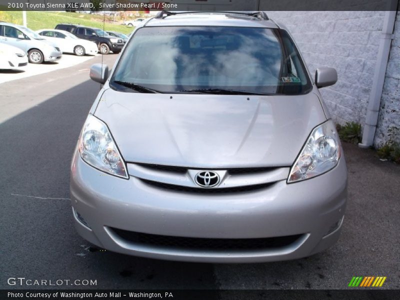 Silver Shadow Pearl / Stone 2010 Toyota Sienna XLE AWD