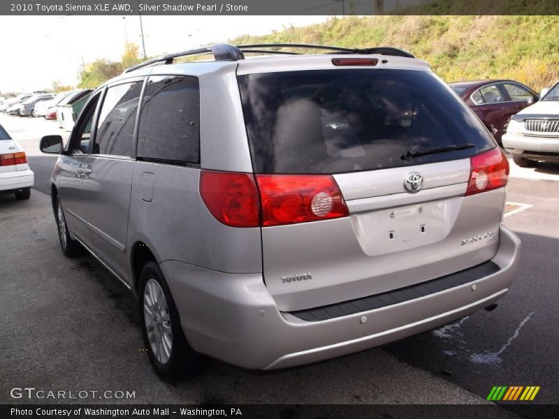 Silver Shadow Pearl / Stone 2010 Toyota Sienna XLE AWD
