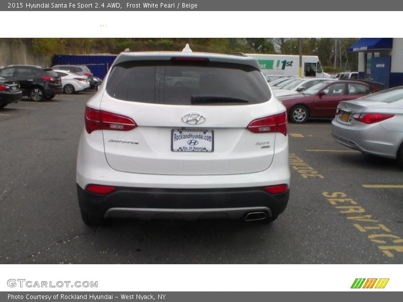 Frost White Pearl / Beige 2015 Hyundai Santa Fe Sport 2.4 AWD
