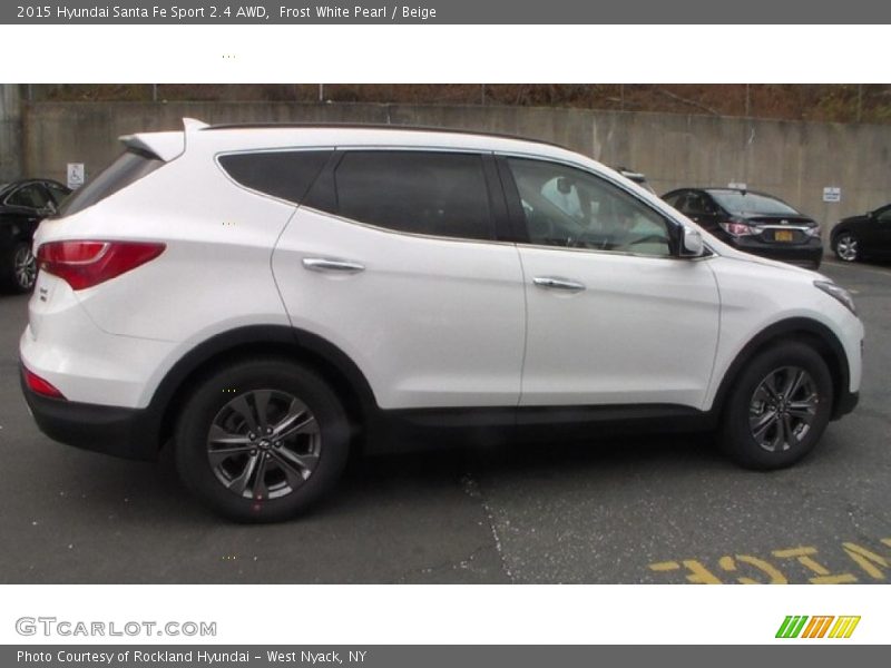 Frost White Pearl / Beige 2015 Hyundai Santa Fe Sport 2.4 AWD