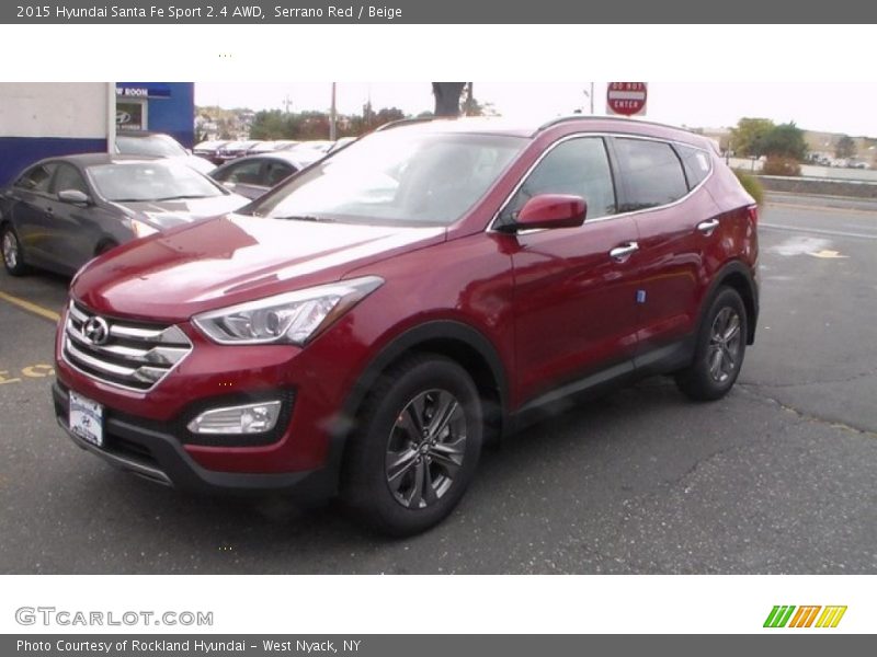 Serrano Red / Beige 2015 Hyundai Santa Fe Sport 2.4 AWD