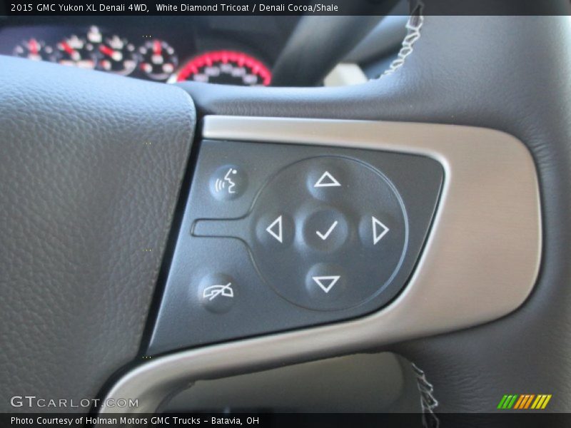 White Diamond Tricoat / Denali Cocoa/Shale 2015 GMC Yukon XL Denali 4WD