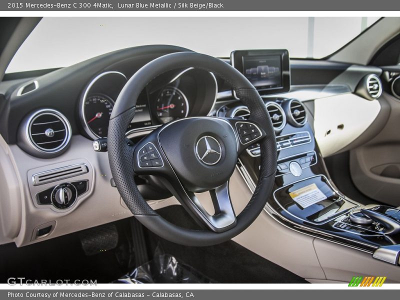 Lunar Blue Metallic / Silk Beige/Black 2015 Mercedes-Benz C 300 4Matic