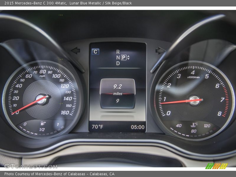 Lunar Blue Metallic / Silk Beige/Black 2015 Mercedes-Benz C 300 4Matic