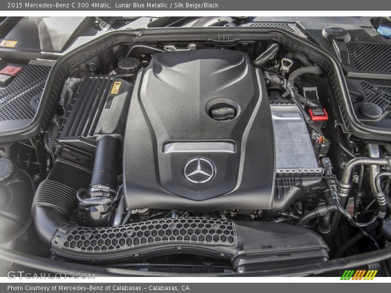 Lunar Blue Metallic / Silk Beige/Black 2015 Mercedes-Benz C 300 4Matic