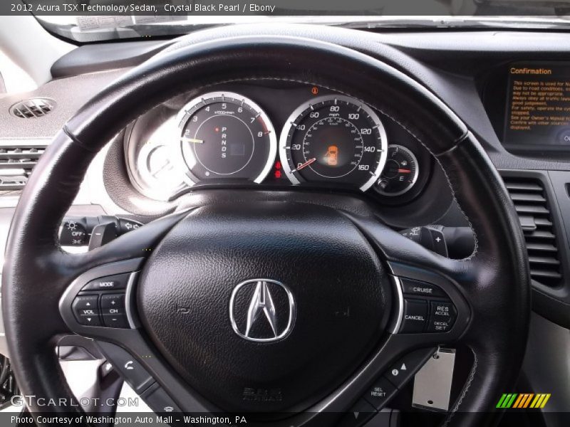 Crystal Black Pearl / Ebony 2012 Acura TSX Technology Sedan