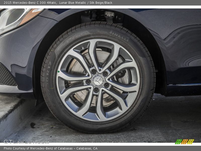 Lunar Blue Metallic / Silk Beige/Black 2015 Mercedes-Benz C 300 4Matic
