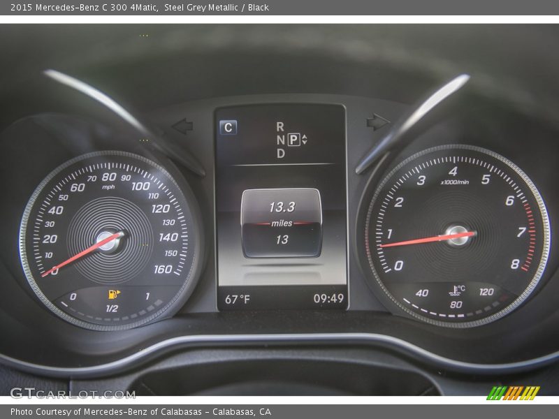 Steel Grey Metallic / Black 2015 Mercedes-Benz C 300 4Matic