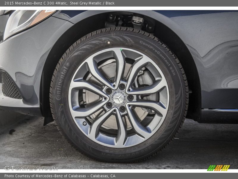 Steel Grey Metallic / Black 2015 Mercedes-Benz C 300 4Matic