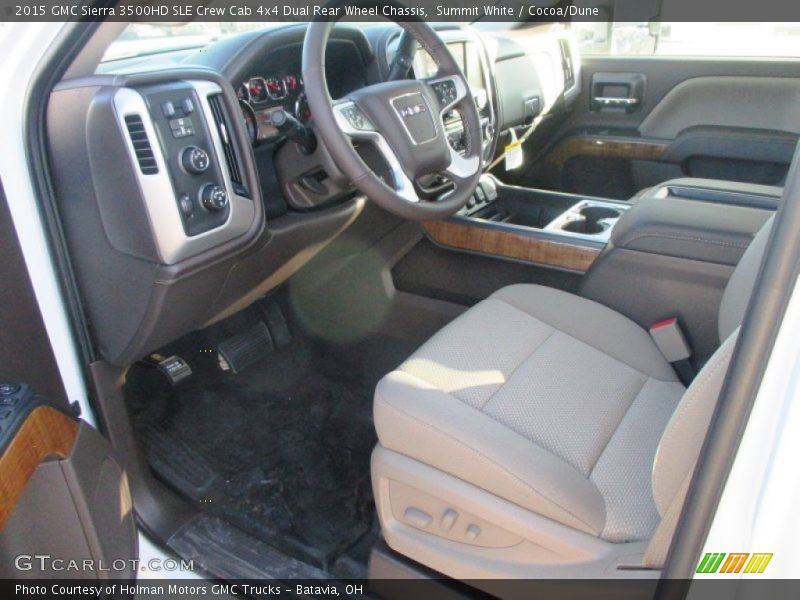 Summit White / Cocoa/Dune 2015 GMC Sierra 3500HD SLE Crew Cab 4x4 Dual Rear Wheel Chassis
