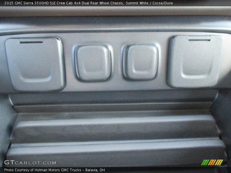 Summit White / Cocoa/Dune 2015 GMC Sierra 3500HD SLE Crew Cab 4x4 Dual Rear Wheel Chassis
