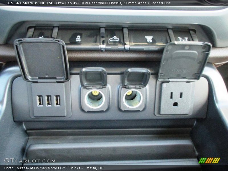Summit White / Cocoa/Dune 2015 GMC Sierra 3500HD SLE Crew Cab 4x4 Dual Rear Wheel Chassis