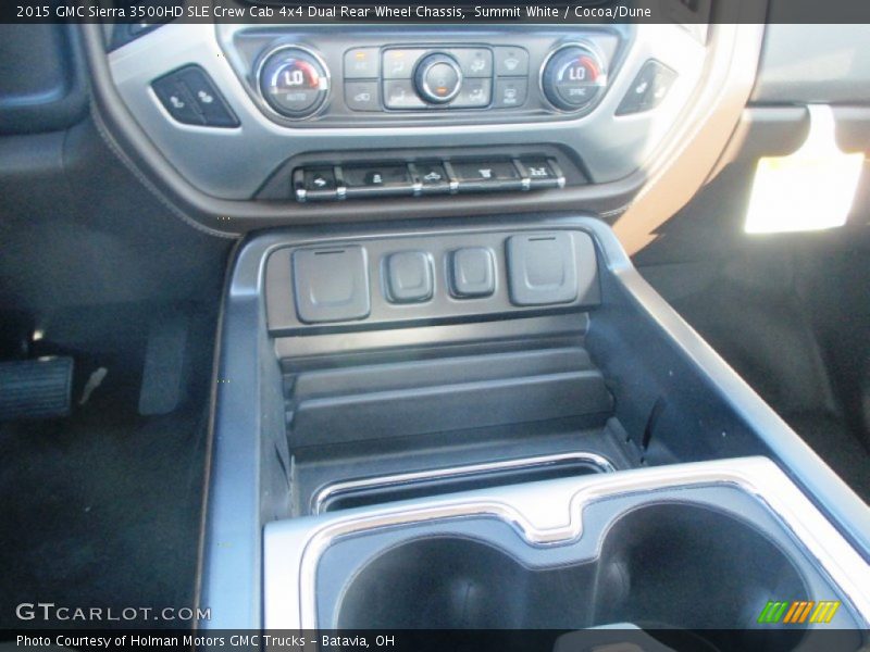 Summit White / Cocoa/Dune 2015 GMC Sierra 3500HD SLE Crew Cab 4x4 Dual Rear Wheel Chassis