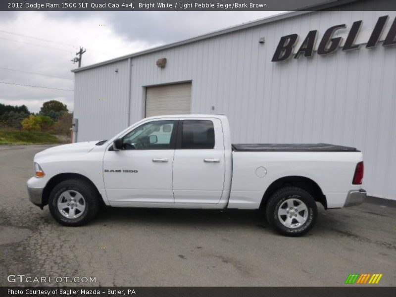 Bright White / Light Pebble Beige/Bark Brown 2012 Dodge Ram 1500 SLT Quad Cab 4x4