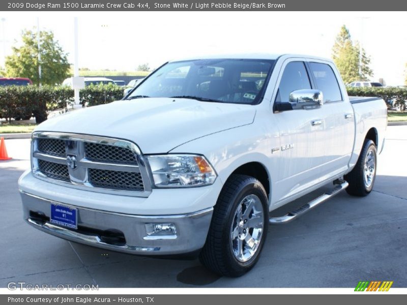 Stone White / Light Pebble Beige/Bark Brown 2009 Dodge Ram 1500 Laramie Crew Cab 4x4