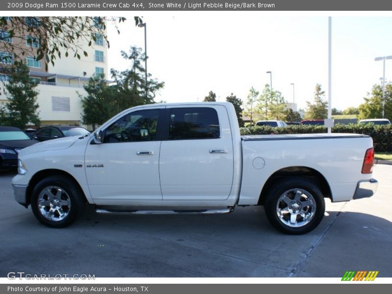 Stone White / Light Pebble Beige/Bark Brown 2009 Dodge Ram 1500 Laramie Crew Cab 4x4