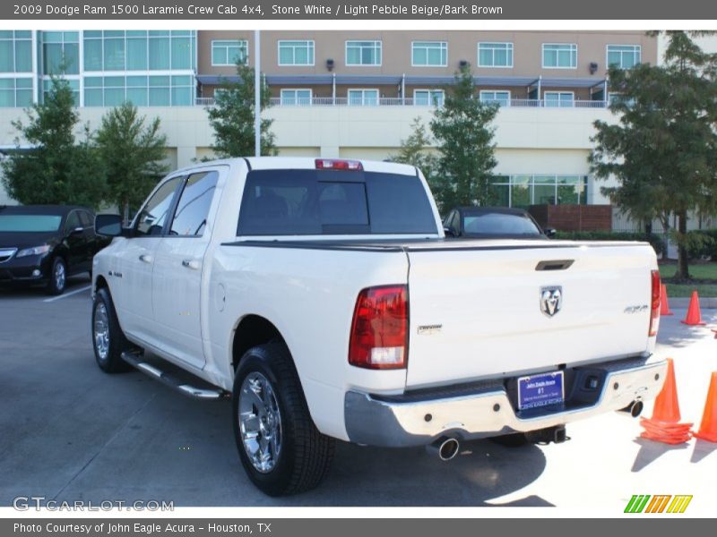 Stone White / Light Pebble Beige/Bark Brown 2009 Dodge Ram 1500 Laramie Crew Cab 4x4