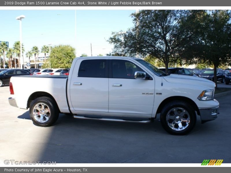 Stone White / Light Pebble Beige/Bark Brown 2009 Dodge Ram 1500 Laramie Crew Cab 4x4