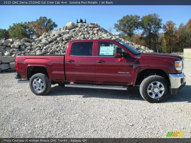 Sonoma Red Metallic / Jet Black 2015 GMC Sierra 2500HD SLE Crew Cab 4x4