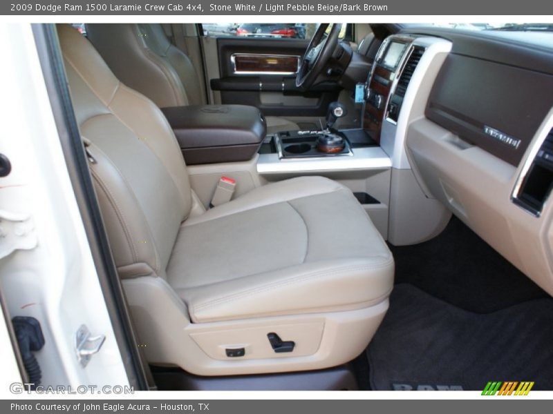 Stone White / Light Pebble Beige/Bark Brown 2009 Dodge Ram 1500 Laramie Crew Cab 4x4