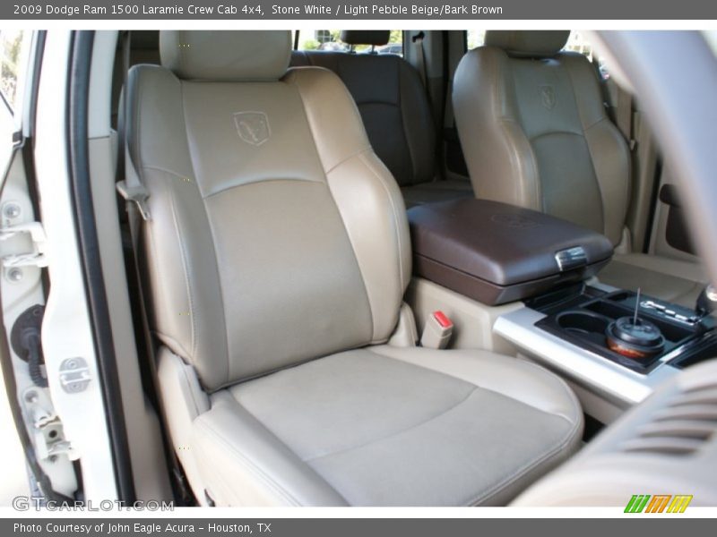 Stone White / Light Pebble Beige/Bark Brown 2009 Dodge Ram 1500 Laramie Crew Cab 4x4