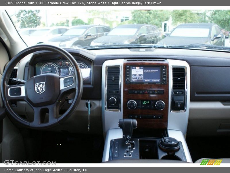 Stone White / Light Pebble Beige/Bark Brown 2009 Dodge Ram 1500 Laramie Crew Cab 4x4