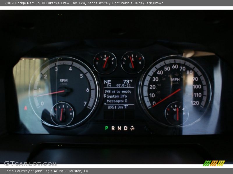 Stone White / Light Pebble Beige/Bark Brown 2009 Dodge Ram 1500 Laramie Crew Cab 4x4