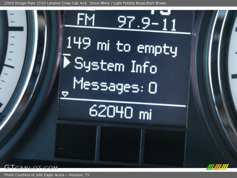 Stone White / Light Pebble Beige/Bark Brown 2009 Dodge Ram 1500 Laramie Crew Cab 4x4