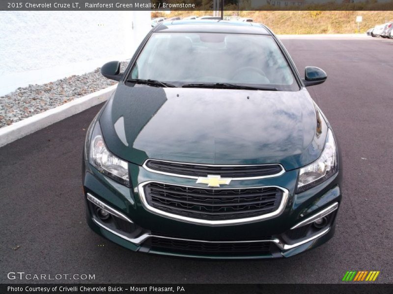 Rainforest Green Metallic / Brownstone 2015 Chevrolet Cruze LT