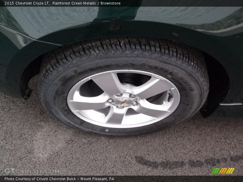 Rainforest Green Metallic / Brownstone 2015 Chevrolet Cruze LT