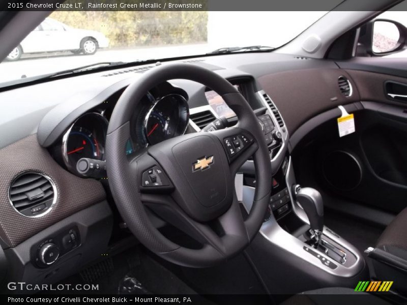 Rainforest Green Metallic / Brownstone 2015 Chevrolet Cruze LT