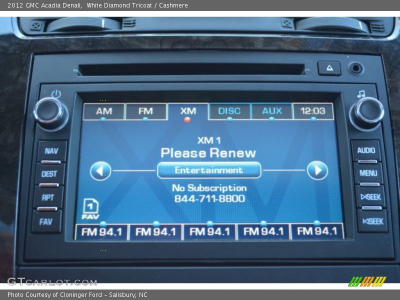 White Diamond Tricoat / Cashmere 2012 GMC Acadia Denali
