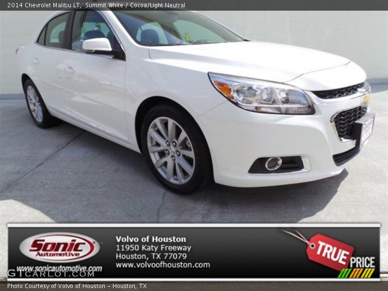 Summit White / Cocoa/Light Neutral 2014 Chevrolet Malibu LT