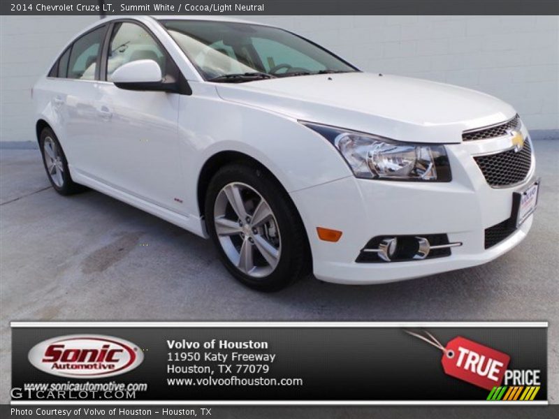 Summit White / Cocoa/Light Neutral 2014 Chevrolet Cruze LT