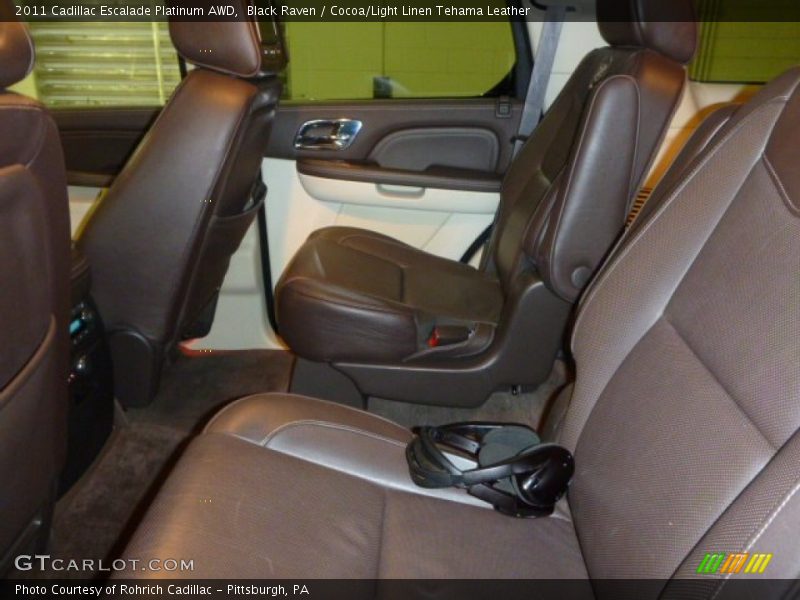 Black Raven / Cocoa/Light Linen Tehama Leather 2011 Cadillac Escalade Platinum AWD