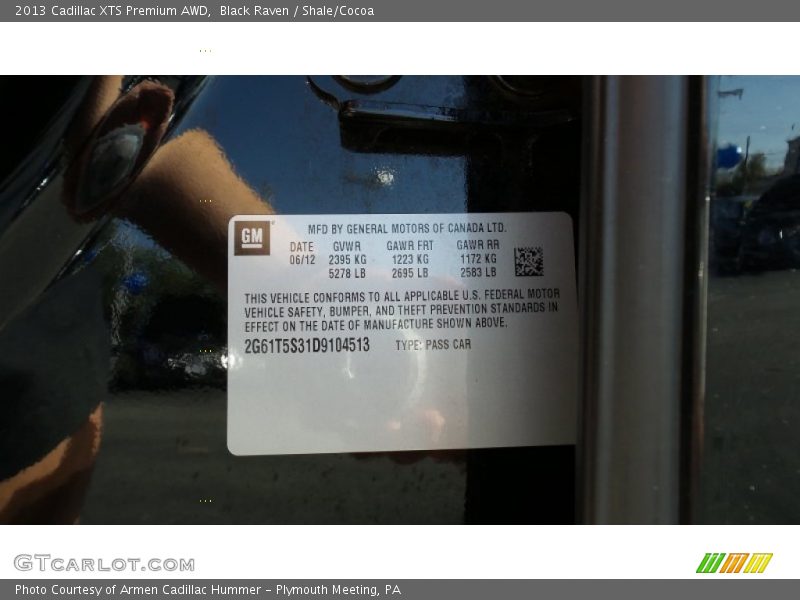 Black Raven / Shale/Cocoa 2013 Cadillac XTS Premium AWD