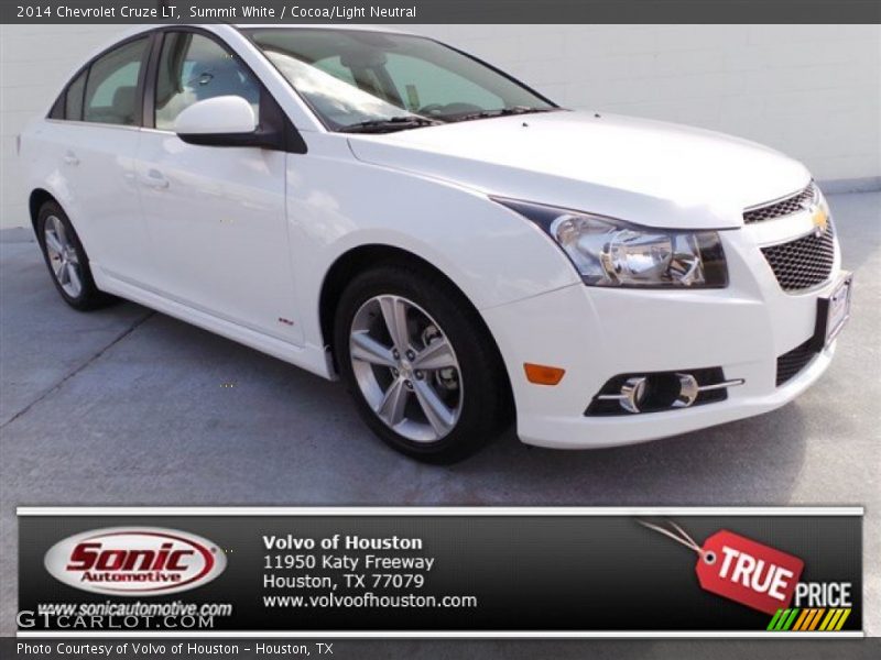Summit White / Cocoa/Light Neutral 2014 Chevrolet Cruze LT