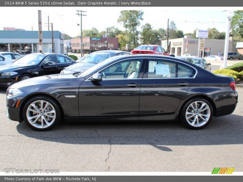 Dark Graphite Metallic / Ivory White/Black 2014 BMW 5 Series 535d xDrive Sedan