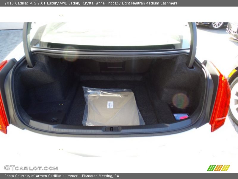 Crystal White Tricoat / Light Neutral/Medium Cashmere 2015 Cadillac ATS 2.0T Luxury AWD Sedan