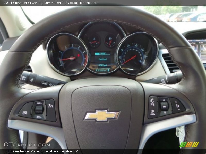 Summit White / Cocoa/Light Neutral 2014 Chevrolet Cruze LT
