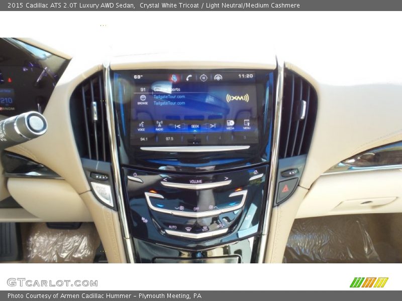 Crystal White Tricoat / Light Neutral/Medium Cashmere 2015 Cadillac ATS 2.0T Luxury AWD Sedan