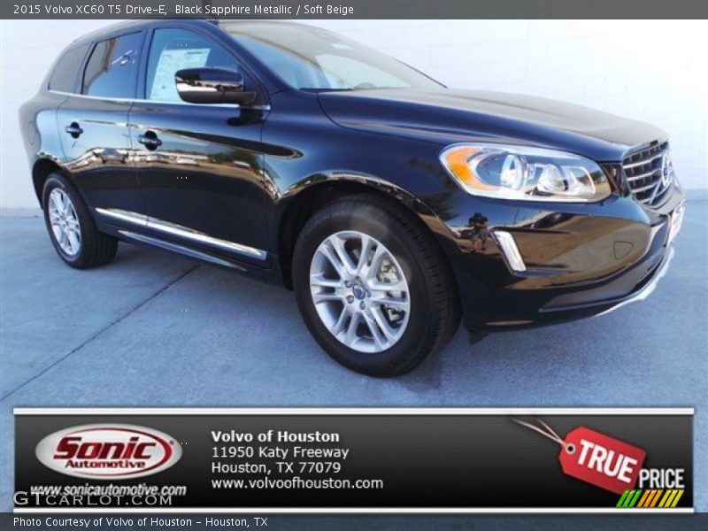 Black Sapphire Metallic / Soft Beige 2015 Volvo XC60 T5 Drive-E