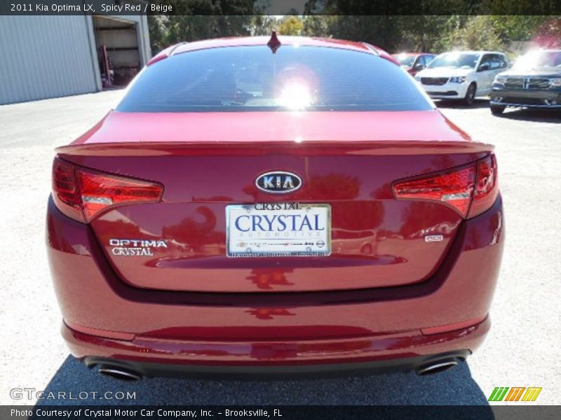 Spicy Red / Beige 2011 Kia Optima LX