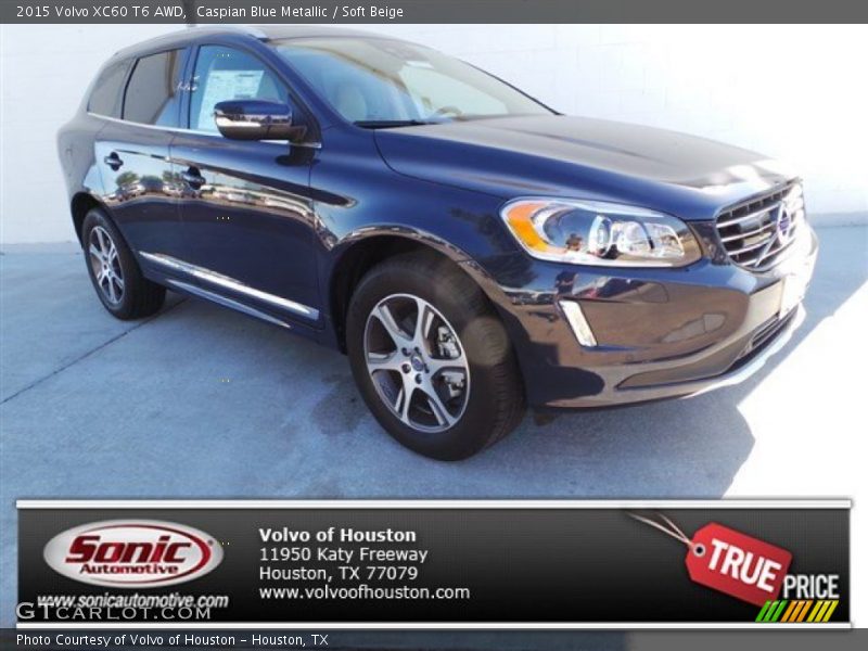 Caspian Blue Metallic / Soft Beige 2015 Volvo XC60 T6 AWD