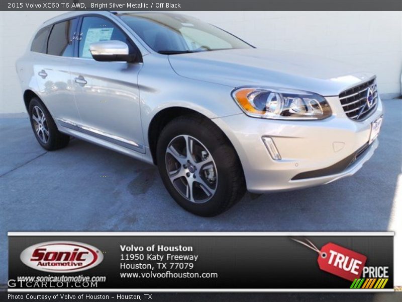 Bright Silver Metallic / Off Black 2015 Volvo XC60 T6 AWD
