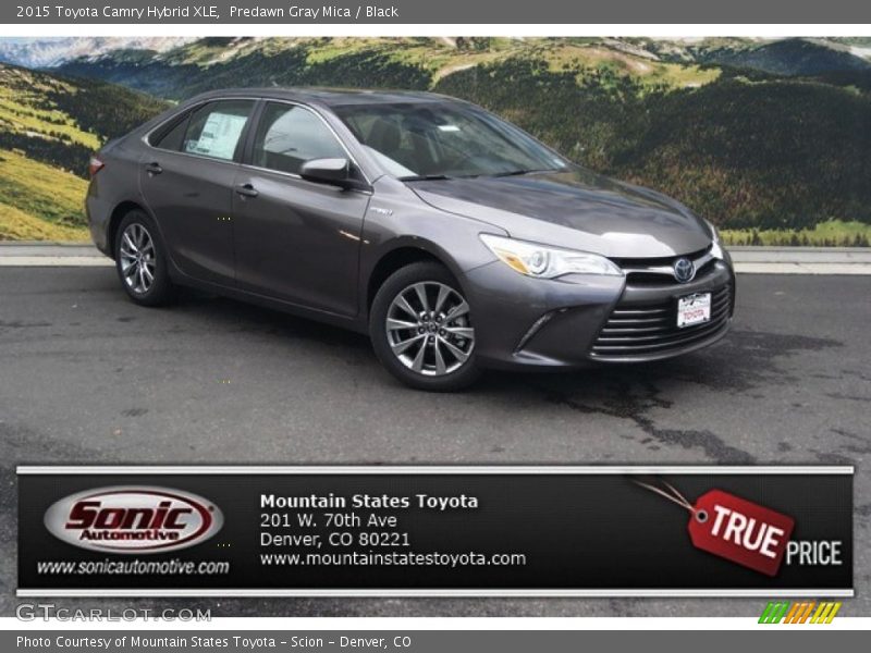 Predawn Gray Mica / Black 2015 Toyota Camry Hybrid XLE