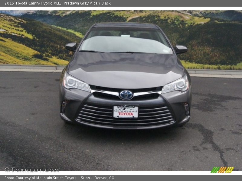 Predawn Gray Mica / Black 2015 Toyota Camry Hybrid XLE